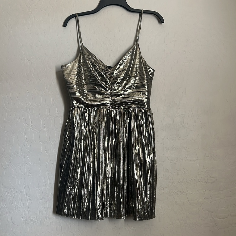 MICHAEL KORS Pleated Lamé Bustier Dress - Picture 4 of 7